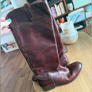 Frye Brown Melissa Leather Riding Boots 8.5